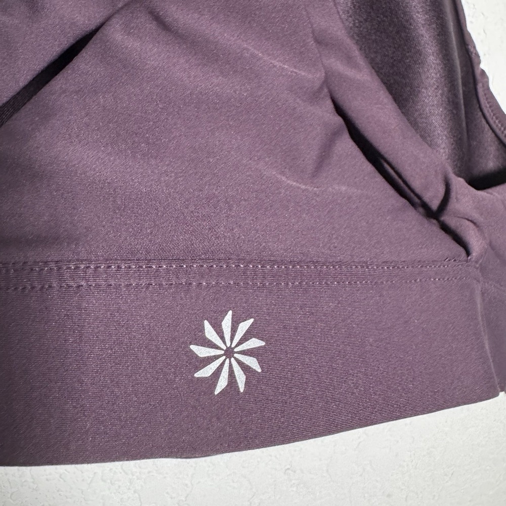 Athleta | Longline Sports Bra Purple High Neck Crop | Women Small - Picture 3 of 5